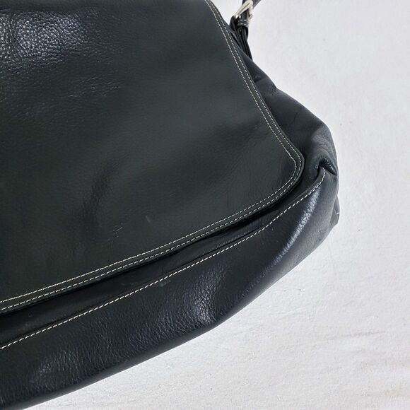 Osgoode Marley Slouchy Messenger Bag Leather Crossbody Black Timeless Minimalist - Picture 6 of 12